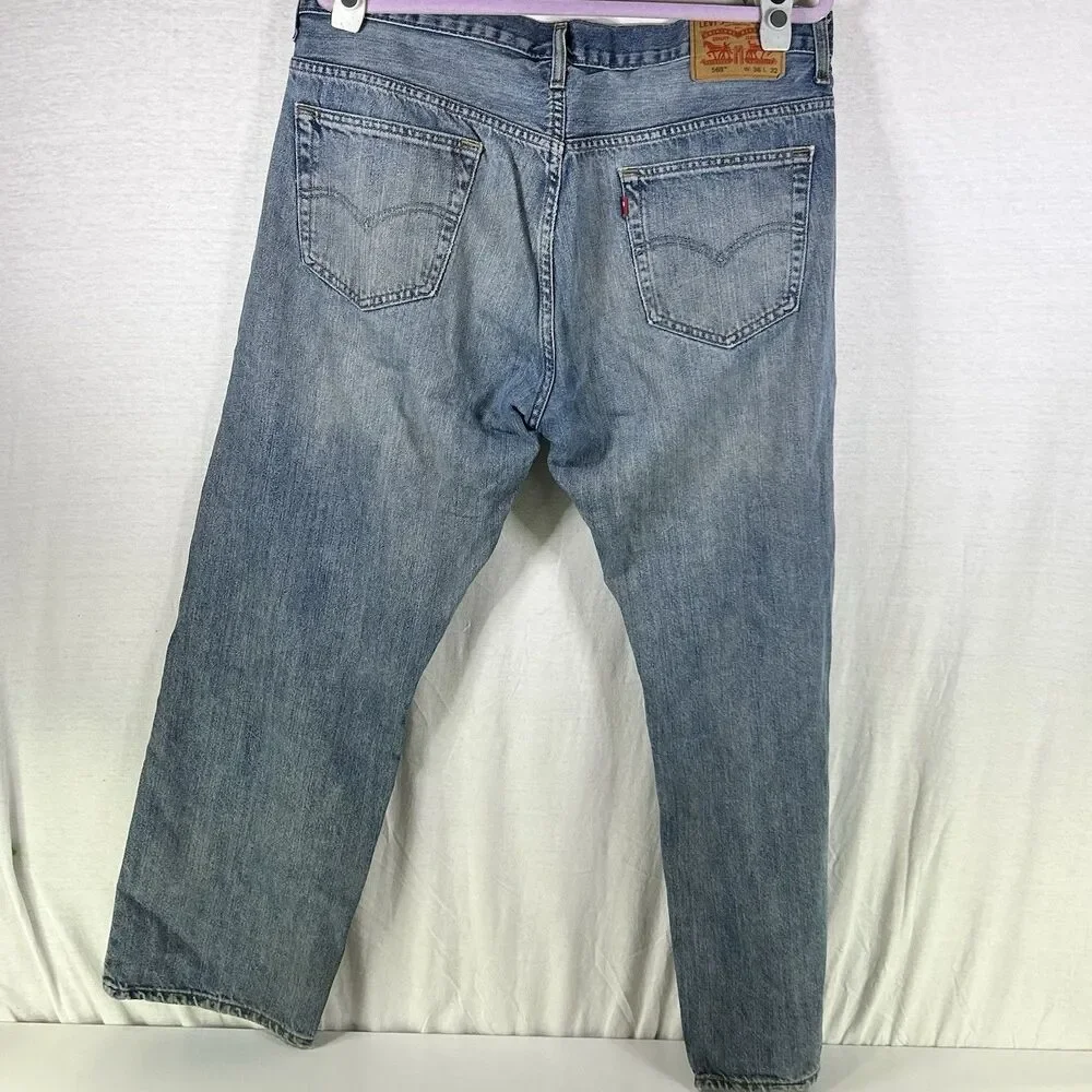 Levi’s 569 Denim 36x32 Men’s Blue Jeans Medium Wash Relaxed Fit